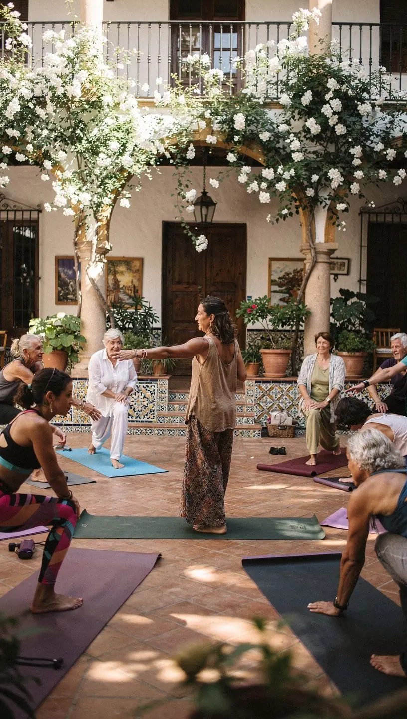 Mesa de trabajo con hierbas ayurvédicas y aceites esenciales, representando el enfoque holístico de la salud.